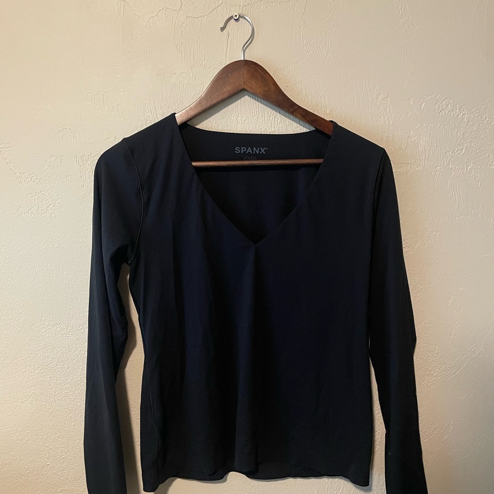 Spanx Women's Black Long Sleeve Top Large